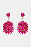 Teardrop Shape Glass Stone Dangle Earrings