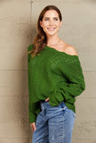 Woven Right Scalloped Boat Neck Openwork Tunic Sweater