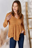 Hailey & Co Full Size V-Neck Flounce Sleeve Blouse