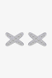 925 Sterling Silver X-Shape Moissanite Earrings