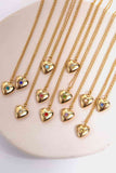 Zircon Heart Shape 14K Gold-Plated Pendant Necklace