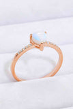 Natural Moonstone Heart 18K Rose Gold-Plated Ring