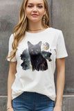 Simply Love Full Size Black Cat Graphic Cotton Tee