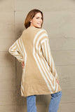 Woven Right Two-Tone Open Front Fuzzy Longline Cardigan