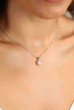 Adored Chance to Charm 1 Carat Moissanite Round Pendant Chain Necklace