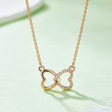 Moissanite 925 Sterling Silver Heart Bow Necklace