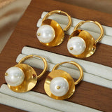 18K Gold-Plated Bead Dangle Earrings