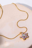 Rhinestone Decor Star Box Pendant Necklace