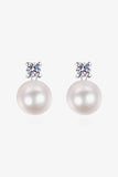 Moissanite Pearl Stud Earrings