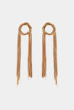 Round Shape Fringed Copper Earrings