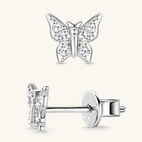 Moissanite 925 Sterling Silver Butterfly Stud Earrings