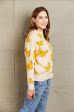 Woven Right Butterfly Dropped Shoulder Crewneck Sweater