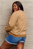 Simply Love Full Size NEVER TOO COLD FOR ICED COFFEE Round Neck Sweatshirt