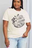 Simply Love Full Size Butterfly & Mushroom Graphic Cotton Tee