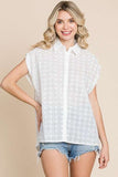 Culture Code Eyelet Crisscross Back Button Up Shirt