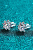 1 Carat Moissanite 925 Sterling Silver Flower Earrings