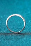 Moissanite Rhodium-Plated Ring