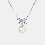 Natural Pearl Pendant Moissanite 925 Sterling Silver Necklace