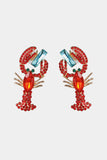 Lobster Shape Glass Stone Dangle Earrings
