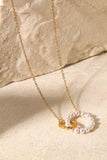 Pearl Hoop Link Pendant Necklace