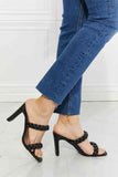 MMShoes In Love Double Braided Block Heel Sandal in Black