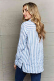 Ninexis Take Your Time Collared Button Down Striped Shirt