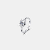 Moissanite Heart 925 Sterling Silver Ring