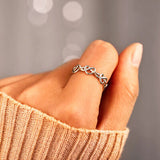 Knotted Hearts 925 Sterling Silver Open Ring