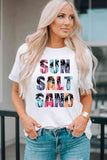 Letter Graphic Round Neck Tee