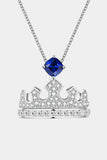 Zircon Lab-Grown Sapphire Crown Shape Pendant Necklace