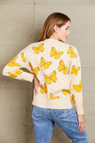 Woven Right Butterfly Dropped Shoulder Crewneck Sweater