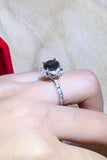 2 Carat Black Moissanite Floral Ring