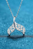 Moissanite Fishtail Pendant 925 Sterling Silver Necklace