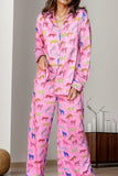 Pocketed Printed Top and Pants Lounge Set