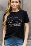 Simply Love Full Size OVERTHINKING AND ALSO HUNGRY Graphic Cotton Tee