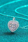 925 Sterling Silver 1 Carat Moissanite Heart Pendant Necklace