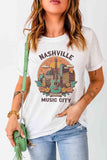 NASHVILLE MUSIC CITY Graphic Round Neck Tee