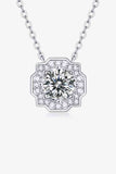 1 Carat Moissanite Flower Shape Pendant Chain Necklace