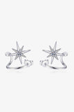 Moissanite Star Rhodium-Plated Earrings
