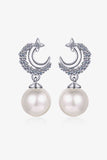 Moissanite Pearl Drop Earrings