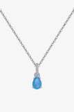 Teardrop Turquoise 4-Prong Pendant Necklace