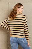 Woven Right Striped Button Front Cardigan