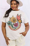 Simply Love Simply Love Full Size Flower & Butterfly Graphic Cotton Tee