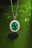 1.5 Carat Lab-Grown Emerald 925 Sterling Silver Necklace